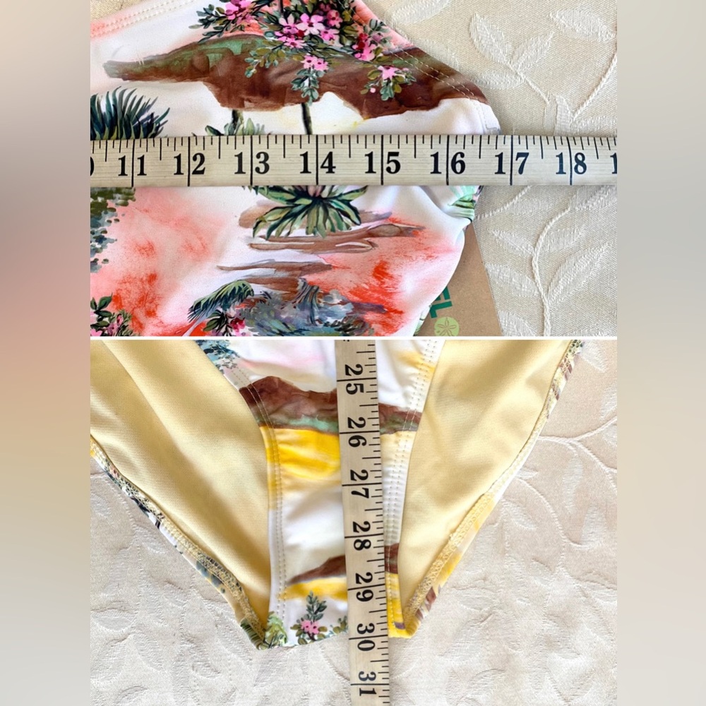 🆕 Sandflower Swimsuit Womens XL Floral Tropical Cutout Scarf Bathing Suit NWT - Picture 8 of 8